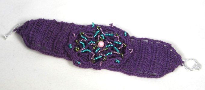 Bracelet fleur violet