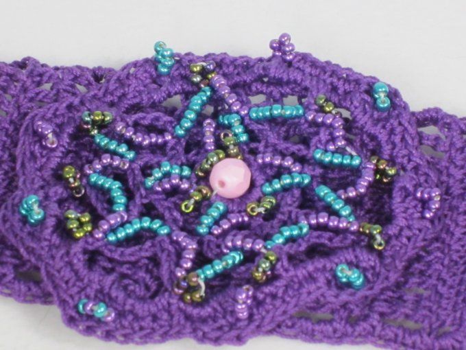 Bracelet fleur violet