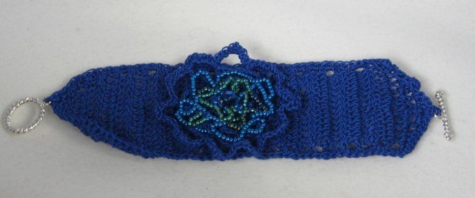 Bracelet fleur bleu