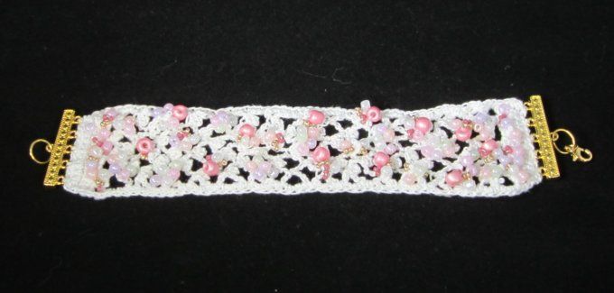 Bracelet dentelle blanc