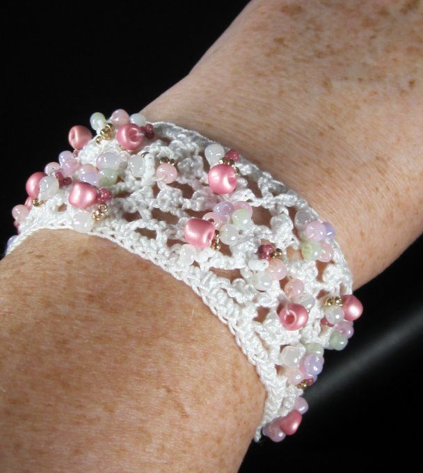 Bracelet dentelle blanc