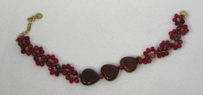 Bracelet coeur en perles naturelles