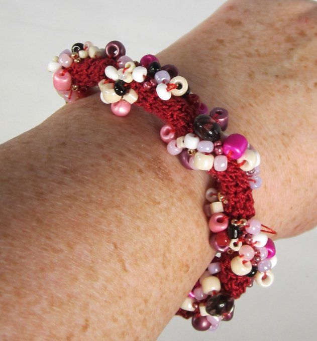 bracelet spirale bordeaux